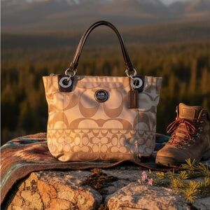 Coach Alex Signature Sateen Tote